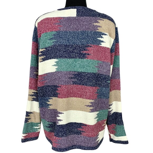 Vintage 90s-Y2K Navajo Style Knit Pullover Sweater - Picture 5 of 9